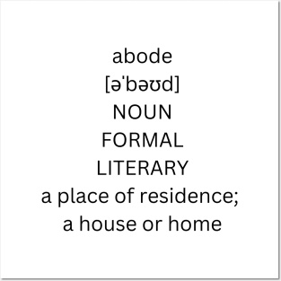 abode definition Posters and Art